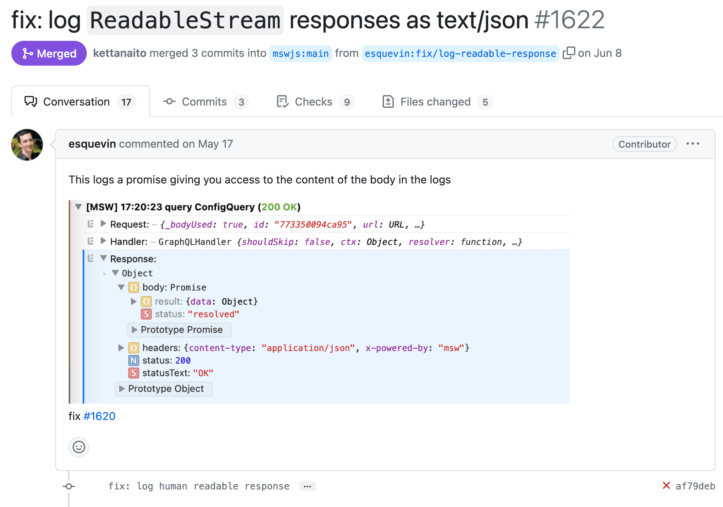 blog-msw 에러 해결 "TypeError: Failed to execute 'text' on 'Response': body stream already read"